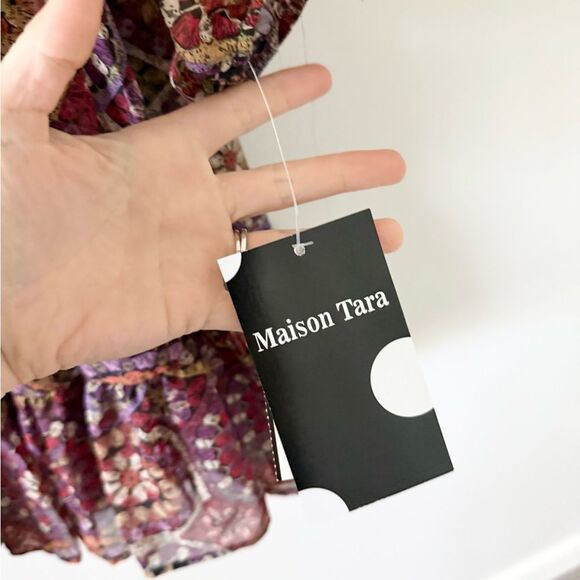 NWT Maison Tara Long Sleeve Mini Dress in Jewel Tone Medallion Pattern - size 4 - Picture 4 of 7